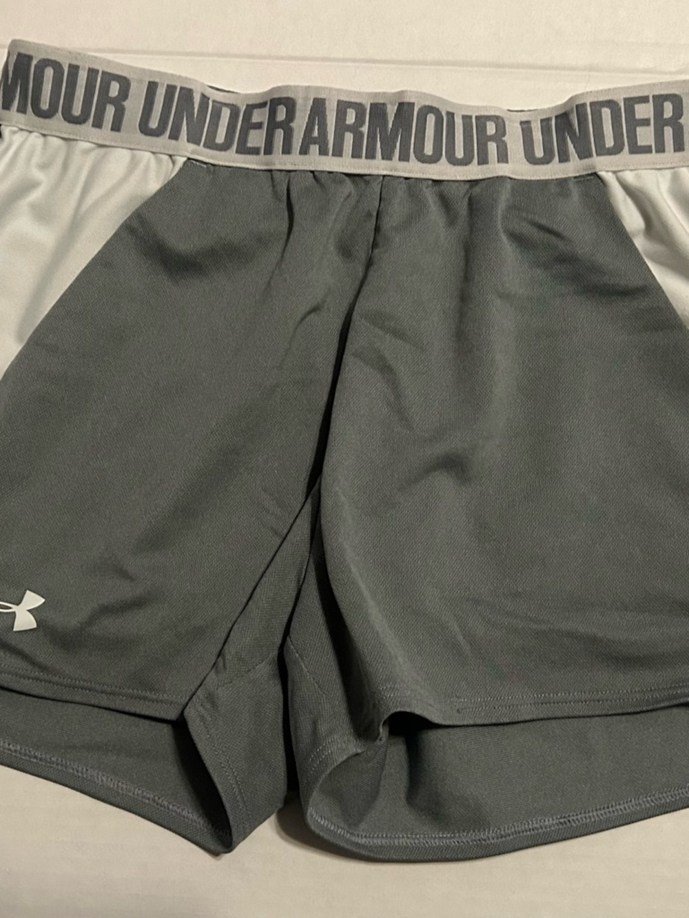 Under Armour Grey and White Women's Athletic Shorts